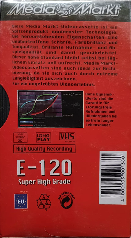 VHS, Video Home System MediaMarkt 120 Type I Normal Germany