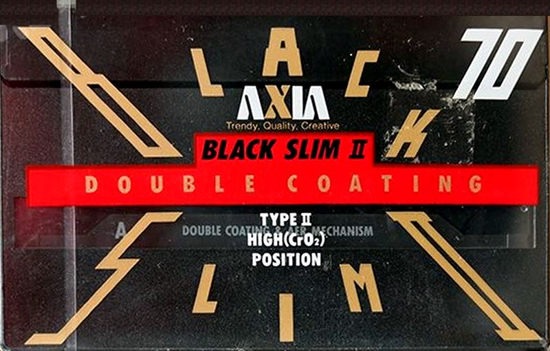 Compact Cassette AXIA Black Slim II 70 "BLACK2 S 70" Type II Chrome 1991 Japan