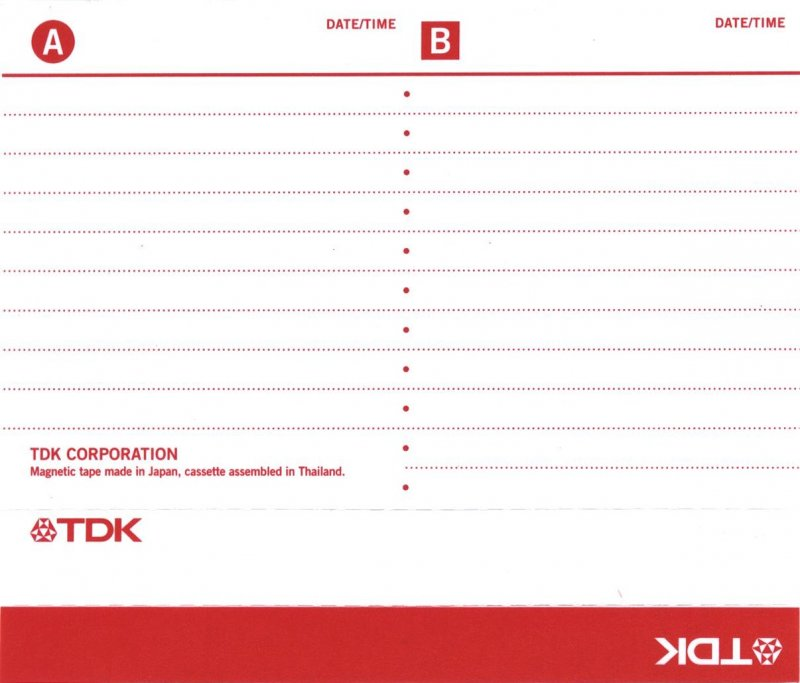 Compact Cassette TDK D 60 "Superior D 6395 1175-C" Type I Normal 2008 North America