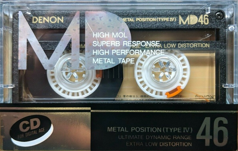 Compact Cassette Denon MD 46 "MD46M" Type IV Metal 1987 Japan