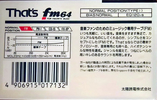 Compact Cassette Thats FM 64 Type I Normal 1989 Japan