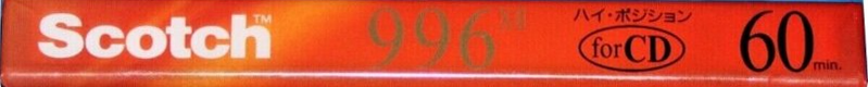 Compact Cassette Scotch 996 X 60 "996X2-60" Type II Chrome 1993 Japan