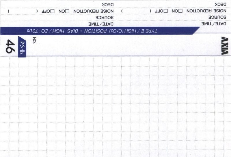 Compact Cassette AXIA PS-IIs 46 "PS-2s S 46" Type II Chrome 1989 Japan