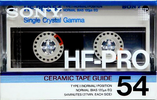 Compact Cassette Sony HF-Pro 54 "HF-PRO 54N" Type I Normal 1986 Japan