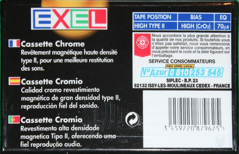 Compact Cassette Exel 90 Type II Chrome Europe