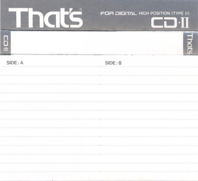 Compact Cassette Thats CD 46 "CD-II" Type II Chrome 1987 Japan