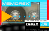 Compact Cassette Memorex HBS II 76 Type II Chrome 1989 North America