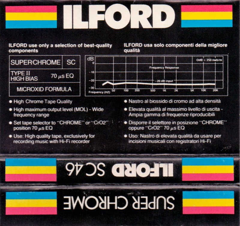 Compact Cassette Ilford SC 46 "Super Chrome" Type II Chrome 1994 Europe
