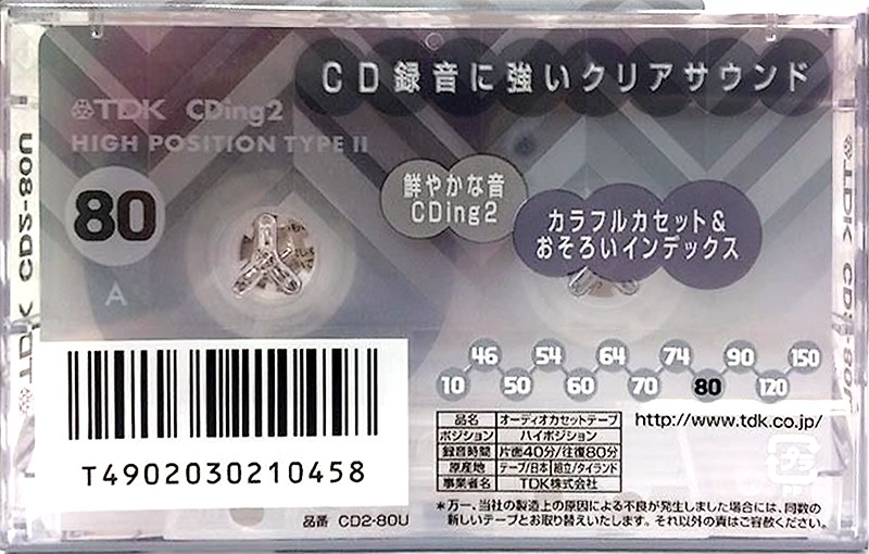 Compact Cassette TDK CDing 2 80 "CD2-80U" Type II Chrome 2002 Japan