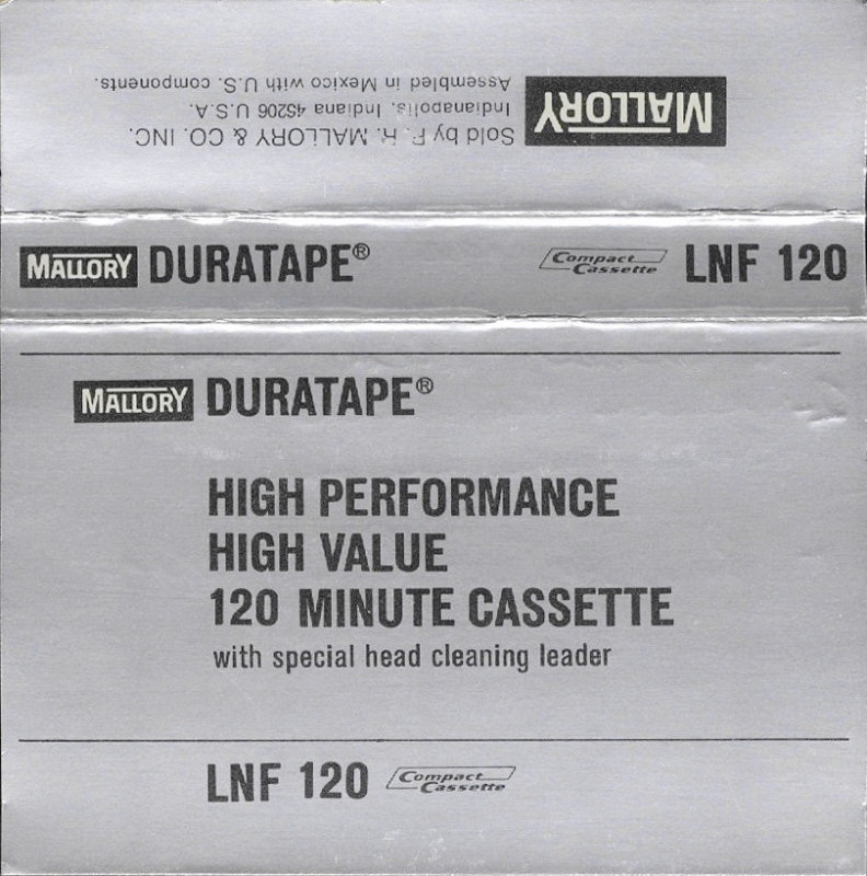 Compact Cassette Mallory LNF 120 Type I Normal 1970 USA