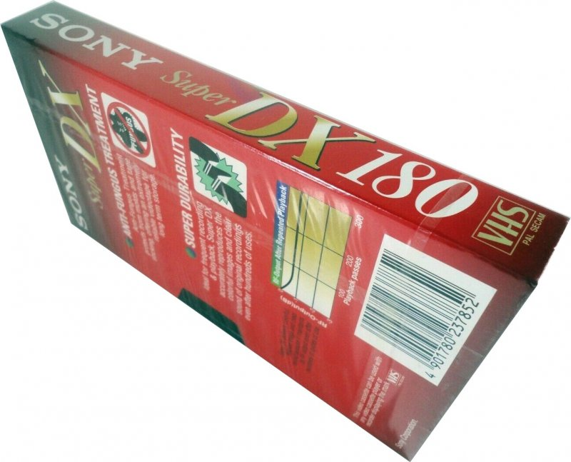 VHS, Video Home System Sony Super DX 180 Type I Normal 1994 Worldwide