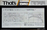Compact Cassette Thats EM 60 Type II Chrome 1983 Japan