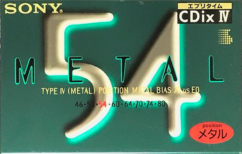 Compact Cassette Sony CDix IV 54 "C-54CDX4C" Type IV Metal 1995 Japan