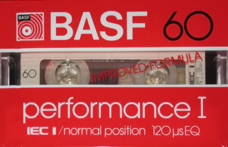 Compact Cassette BASF Performance I 60 "PERF I" Type I Normal 1982 USA