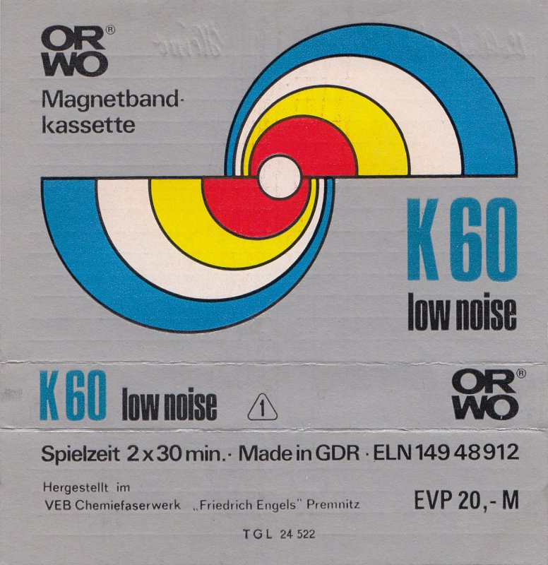 Compact Cassette ORWO 60 Type I Normal 1981 East Germany