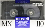 Compact Cassette Maxell MX 110 Type IV Metal 1990 USA