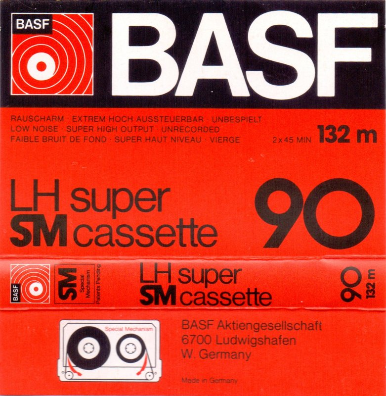 Compact Cassette BASF LH Super 90 "Oval Window" Type I Normal 1976 Europe