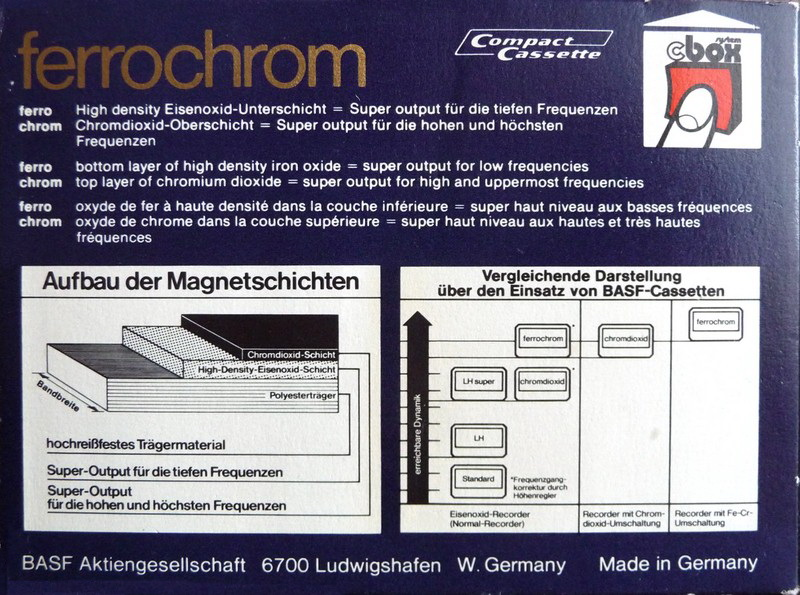 Compact Cassette BASF Ferrochrom 90 Type III Ferro Chrome 1976 Europe
