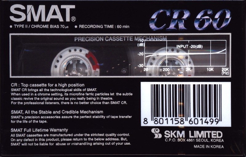 Compact Cassette Smat CR 60 Type II Chrome 1992 Europe