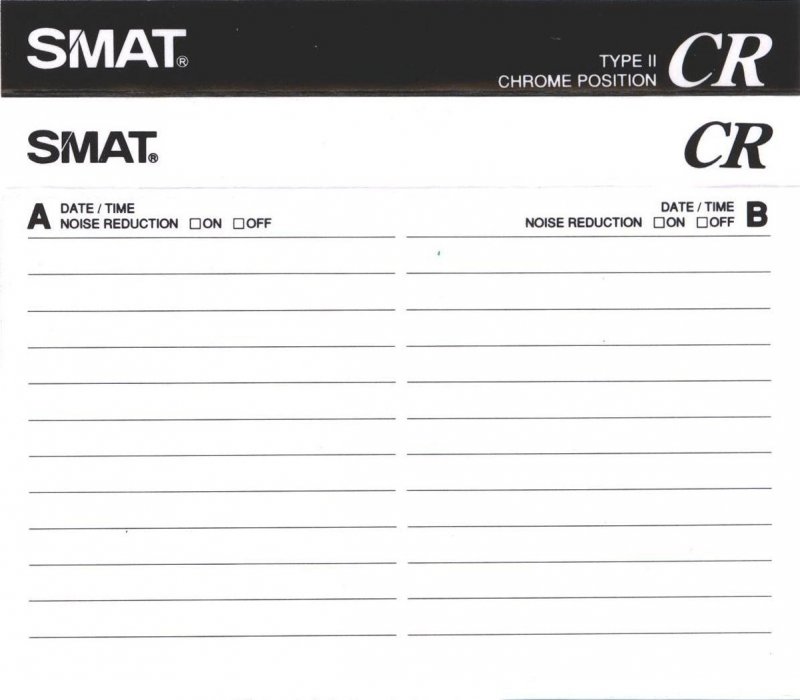Compact Cassette Smat CR 60 Type II Chrome 1992 Europe