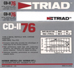 Compact Cassette Triad CD 76 Type II Chrome 1988 North America