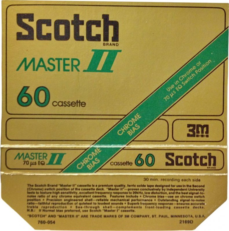 Compact Cassette Scotch Master II 60 Type II Chrome 1975 USA