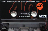 Compact Cassette Sony CDix II 40 "C-40CDX2B" Type II Chrome 1994 Japan