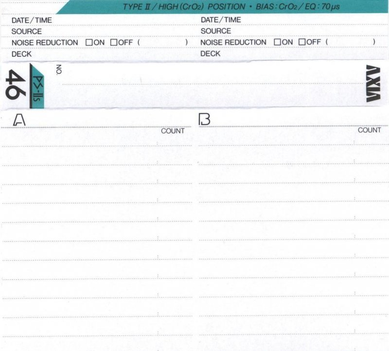 Compact Cassette AXIA PS-IIs 46 Type II Chrome 1987 Japan