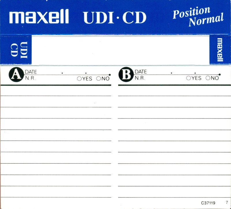 Compact Cassette Maxell UDI-CD 74 Type I Normal 1996 Europe