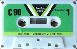 Compact Cassette Eurofox 2000 90 Type I Normal 1977 Hong Kong