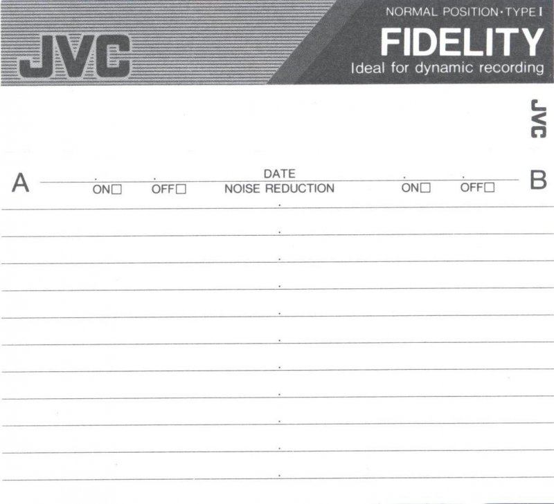 Compact Cassette JVC GI 90 "G1-90AN" Type I Normal 1990 North America