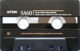 Compact Cassette TDK SA 60 "SA60" Type II Chrome 1991 North America