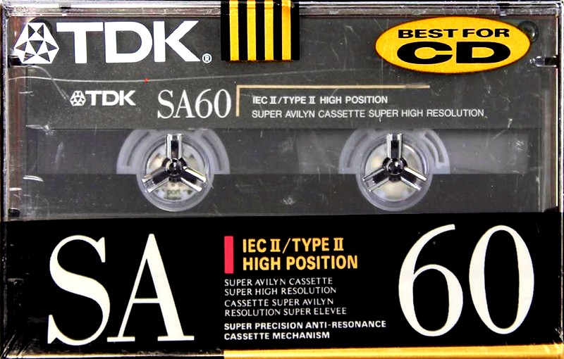 Compact Cassette TDK SA 60 "SA60" Type II Chrome 1991 North America
