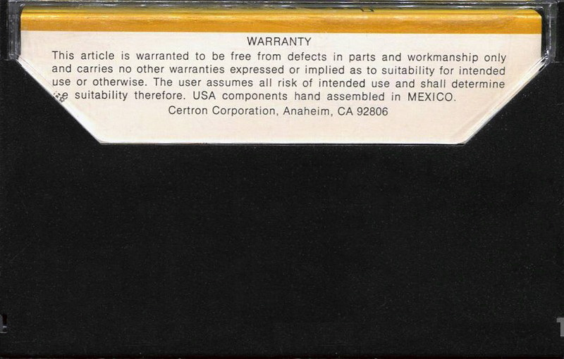 Compact Cassette Certron Pro 60 Type I Normal 1972 Mexico