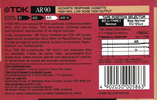 Compact Cassette TDK AR 90 "AR-90N" Type I Normal 1988 Australia, Europe