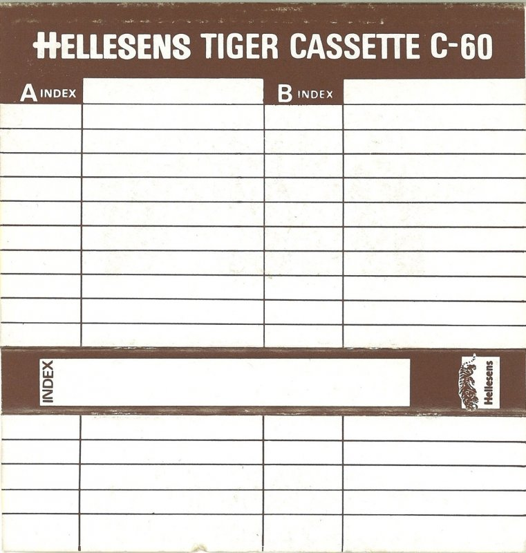 Compact Cassette Hellesens Tiger Cassette 60 "Extra Dynamic" Type I Normal 1979 Europe