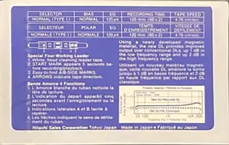 Compact Cassette Hitachi DL 120 Type I Normal 1985 Europe