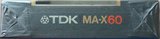 Compact Cassette TDK MA-X 60 "MA-X60" Type IV Metal 1985 Japan