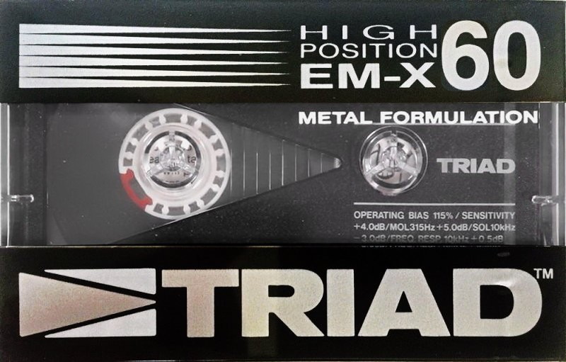 Compact Cassette Triad EM-X 60 Type II Chrome 1986 North America