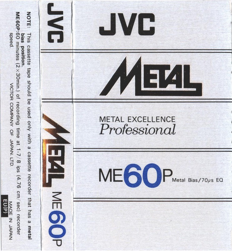 Compact Cassette JVC Metal / ME 60 "ME60P" Type IV Metal 1981 Europe