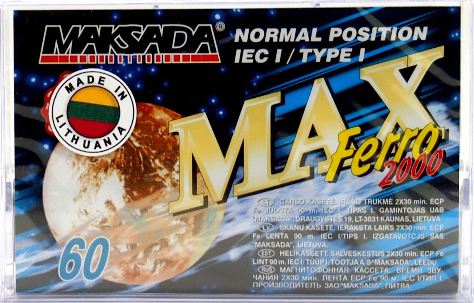 Compact Cassette Maksada MAX Ferro 60 Type I Normal 1998 Worldwide