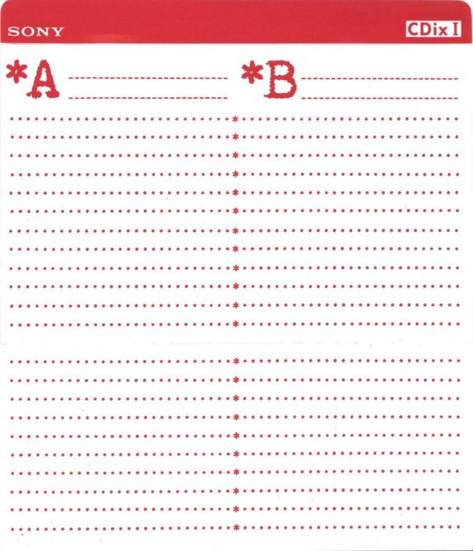 Compact Cassette Sony CDix I 46 "C-46CDX1a" Type I Normal 1992 Japan