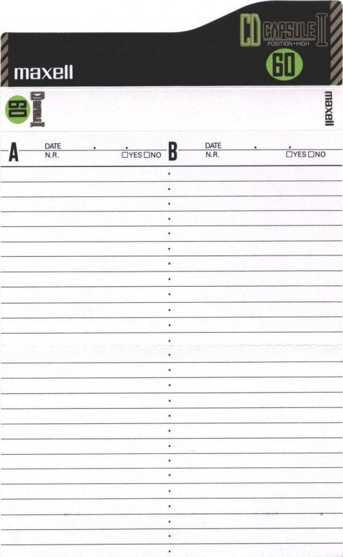 Compact Cassette Maxell CD Capsule II 60 "CDC-II 60" Type II Chrome 1990 Japan