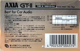 Compact Cassette AXIA GT-II 60 "For Car Audio" Type II Chrome 1985 Japan