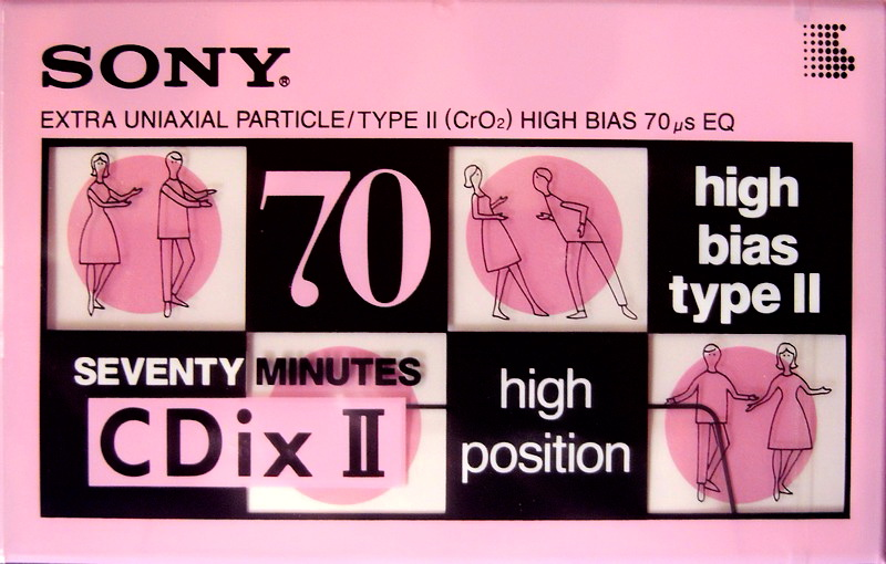 Compact Cassette Sony CDix II 70 "C-70CDX2a" Type II Chrome 1992 Japan