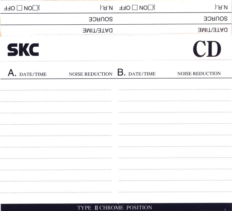 Compact Cassette SKC CD 60 Type II Chrome 2001 Worldwide