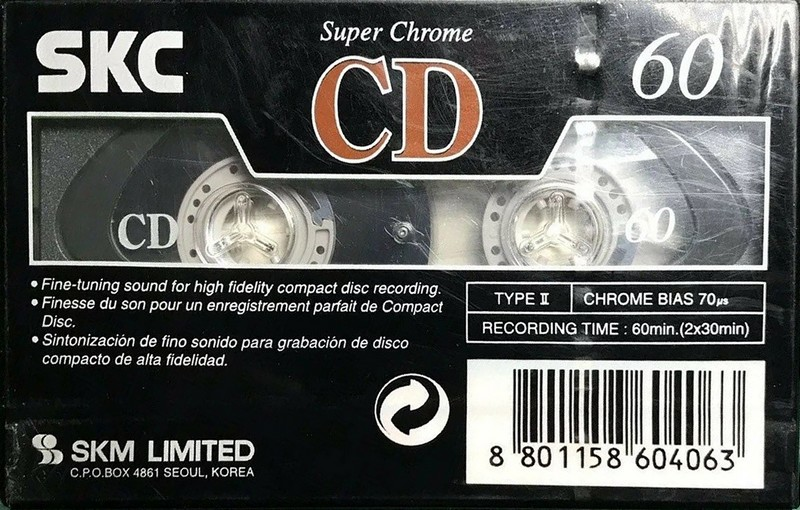 Compact Cassette SKC CD 60 Type II Chrome 2001 Worldwide