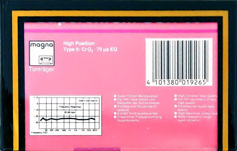 Compact Cassette Magna SCR 90 Type II Chrome 1990 Europe