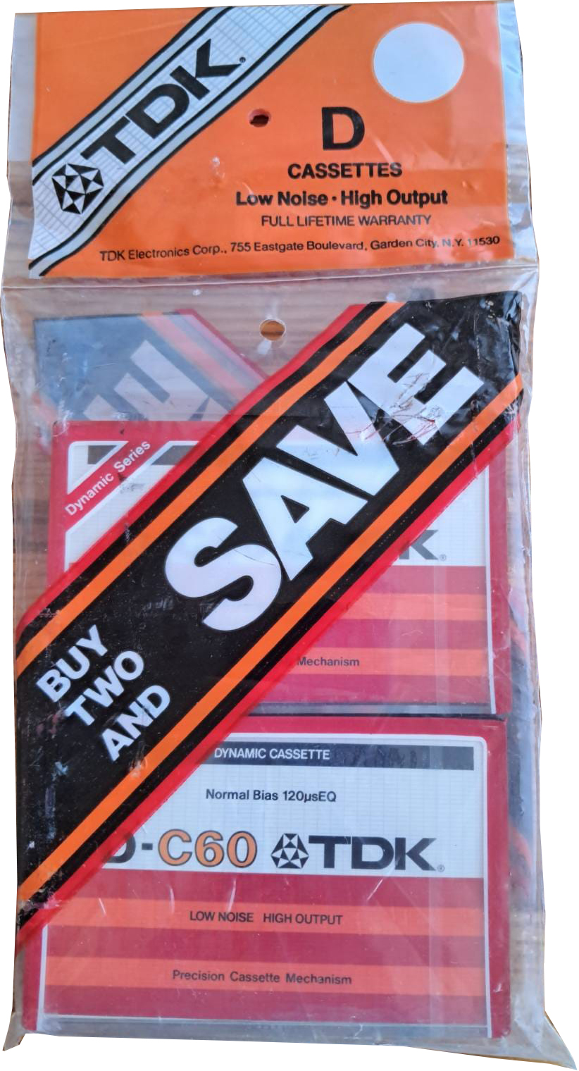 2 pack TDK D 60 Type I Normal 1979 USA