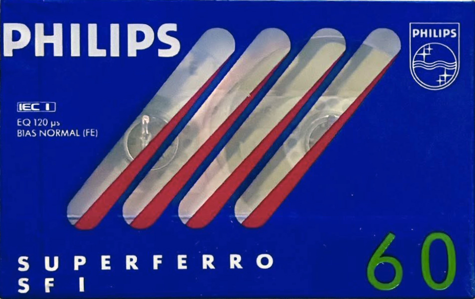 Compact Cassette Philips SF 60 "Superferro" Type I Normal 1986 Europe